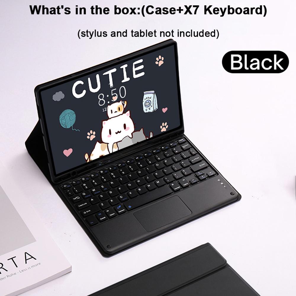 Keyboard Case for Samsung Galaxy Tab S10 Lite / S10 FE / S9 FE / S9 / S8 / S7 10.9-inch/11-inch Tablet Case with Pencil Holder