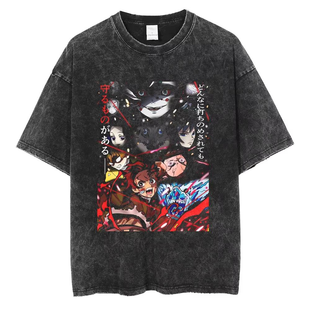 Herren Harajuku Street Style Anime-Liebhaber Herren-T-Shirt Tägliches Aufdruckmuster Angezogenes T-Shirt