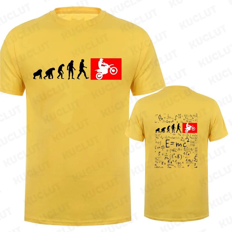 Human Evolution Motocross Design Vintage T-shirt for Men Autocycle Motorbike Speedometer Personalized Print Tees Game Black Tops