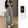 Womens Retro Casual Pants With Wrinkle Detail And High Waist For Spring Comfort