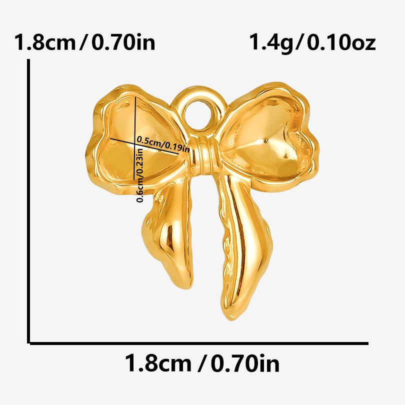 5pcs/Lot Gold Color New Bowknot Sun Heart Stainless Steel Pendants For Jewelry Making Supplies DIY Charms Bulk Earrings Pendant