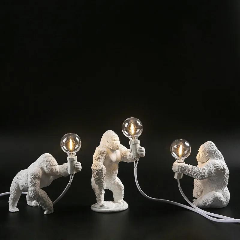 Gorilla Animal Table Lamp Indoor Resin Decoration Small Night Lamp Creative Crafts Gorilla Table Decor Lamp