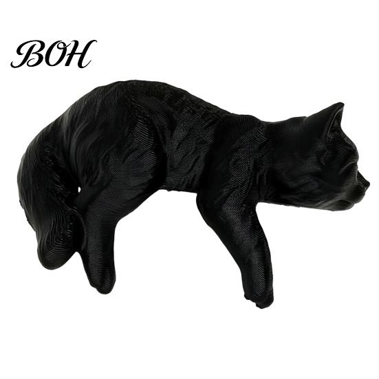 Minimalist Cat Ornament Cute Figurine Computer Monitor Decor, 3D Printed Screen TV Table Edge Topper, Small Kitten Car Dashboard for Rearview Mirror,