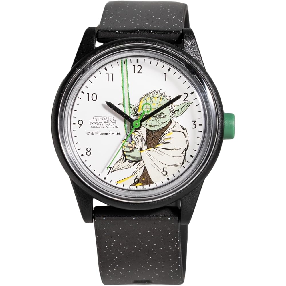 Citizen Q&Q Коллекция Star Wars Йода Улыбка Солнечные Часы Черные R01A-520VK
