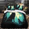 3D Printed Wolf Element Fashionable Down Duvet Cover, Ultra-fine Fiber Bedding Set, Children's and Adult Zipper Down Duvet Cover