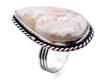 Scolecite Natural Gemstone Antique Silver Plated Ring US Size-5.75 R 5213