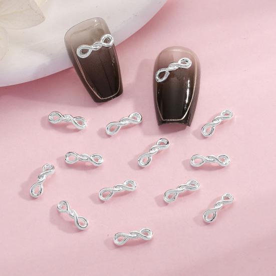 20Pcs Nail DIY Jewelry Hollow 3D Braid Art Bow Exquisite Alloy Japanese Nail Charm Decor