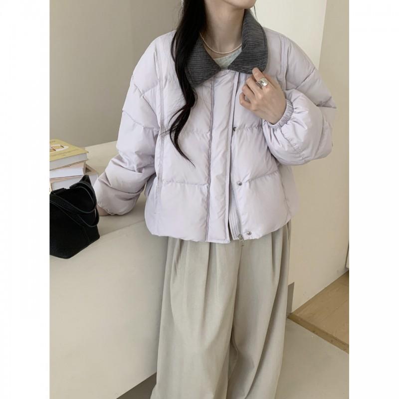 Womens Oversized Turn-Down Collar Cotton Coat 2025 Winter Casual Commute Warm Jacket