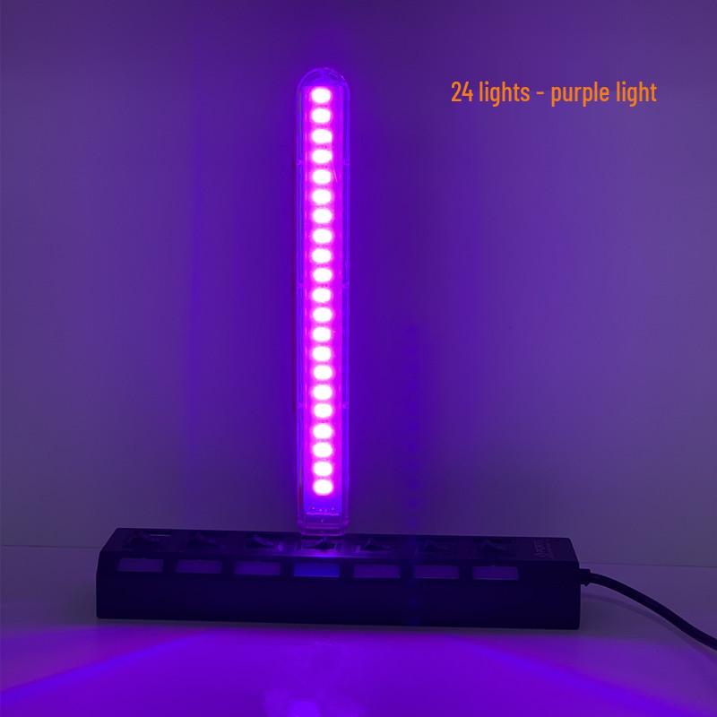 5V High Brightness LED USB Flash Drive Night Light - 24 Colorful LED Beads Powered by USB for Desk, Computer, or Power Bank