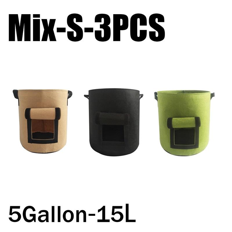 3Styles Felt Plant Grow Bags Nonwoven Fabric Garden Potato Pot Greenhouse Vegetable Growing Bags Moisturizing Vertical Tools
