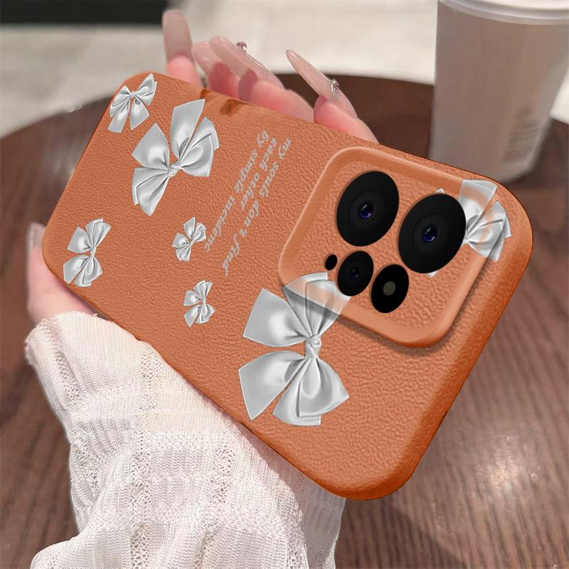 Etui z nadrukiem kokardki ze skóry TPU matowe smukłe do Xiaomi 13T Pro Poco X6 M6 Redmi Note 14 Pro 13 12 11 Ochrona obiektywu Miękka, odporna na wstrząsy obudowa telefonu