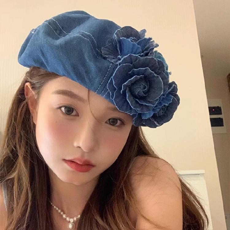 Novelty Stylish Cabbie Hat for Men Women Hat Denims Vintage Cabbie Caps Unisex Headwear Autumn Winter Hat for Daily Wear