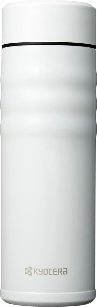Kyocera CERAMUG White Ceramic Water Screw Ceramic Vacuum Keeps Drinks Hot or Bottle/Coffee Mug, 500ml, Cap, Interior, Insulation, Cold, MB-17SWH-AZ
