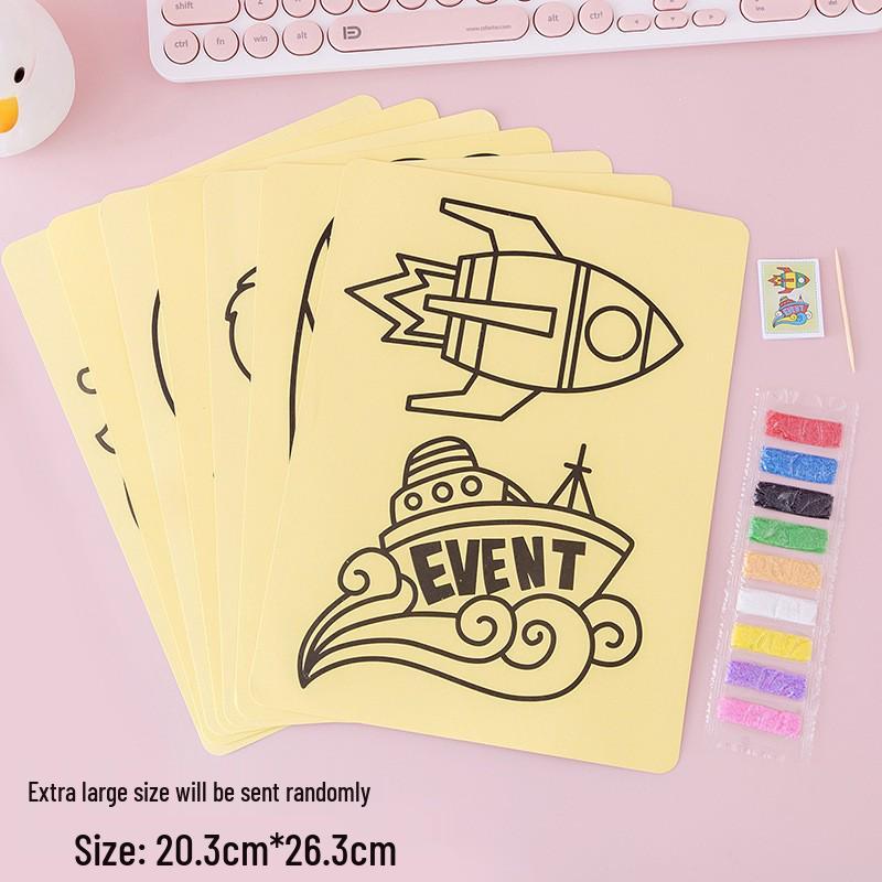 Kids' DIY Sand Art Set: Creative Scratch & Color Kit for Students