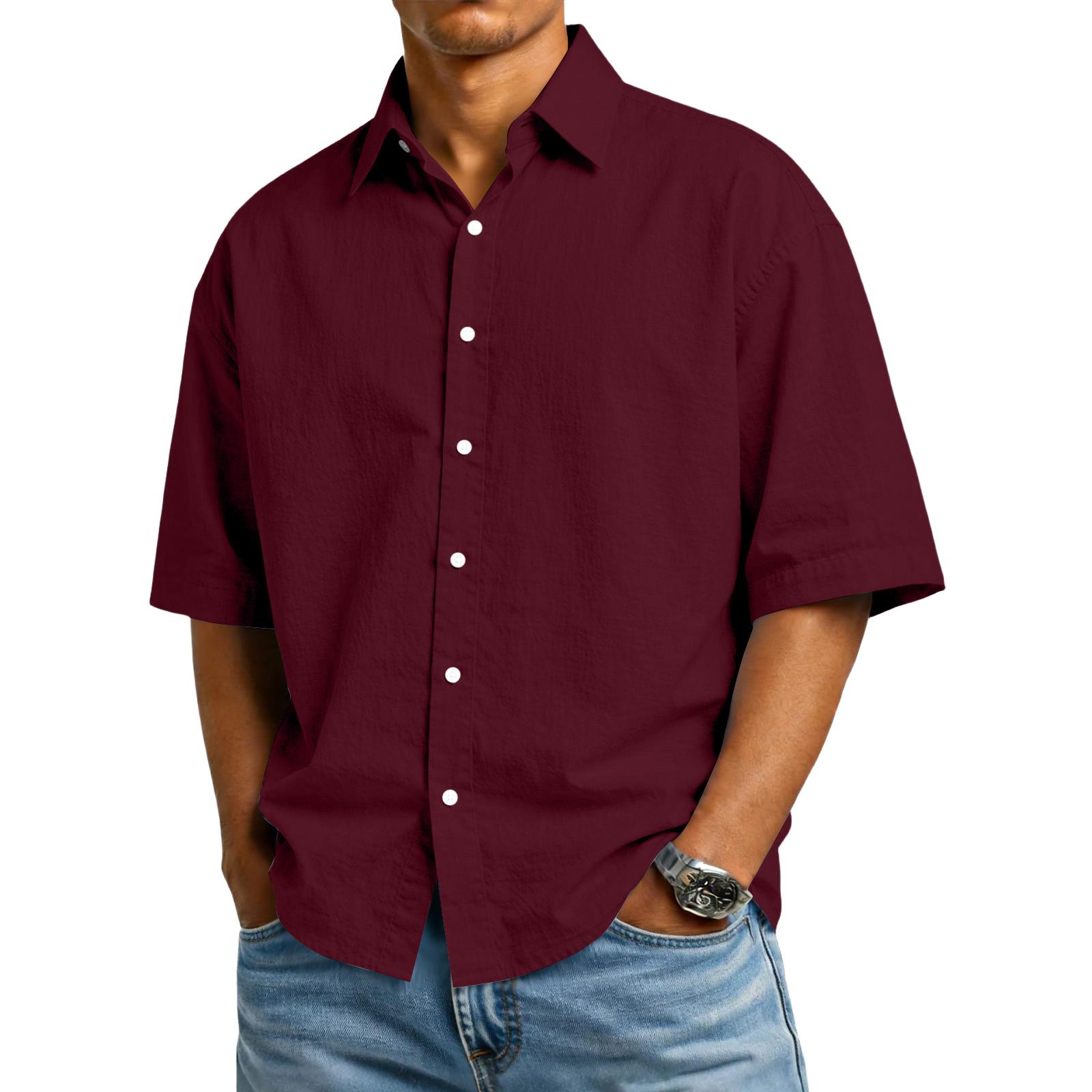 

Men s Spring/Summer Casual Outdoor Collared Short-Sleeve Shirt XL