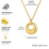 Geometric Ring Pendant Necklaces for Women,Gold Color Stainless Steel Necklace,Trendy Waterproof Jewelry Gift