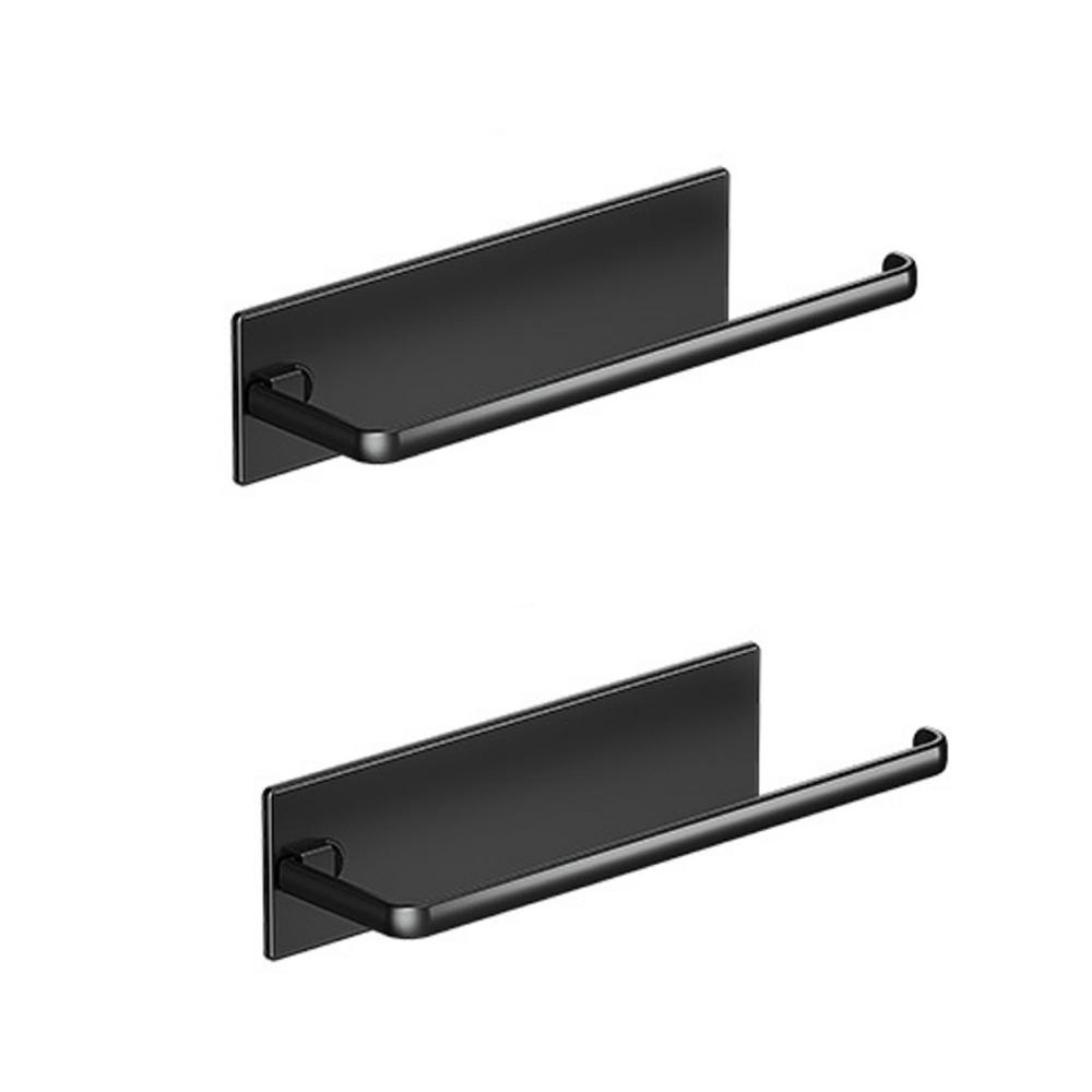 Wall Mounted Roll Paper Storage Rack Space Saving Towel Bar Rack Cling Film Storage Rack  Bathroom