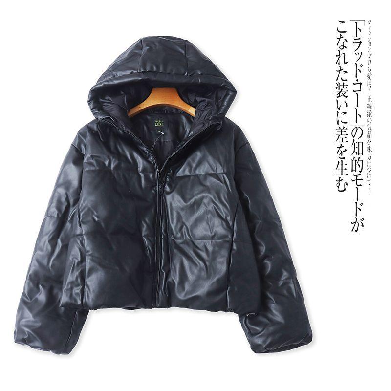 

Export European and American Single Women s Cotton-Padded Clothing Winter New Hooded Loose K-style Leather Cotton-Padded Jacket Slim-Fit Casual Shirt Black 146 yards