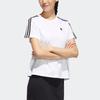 Adidas Neo Micro Logo Stripe Casual Sports Short-Sleeved T-Shirt Women Tops White HE4512
