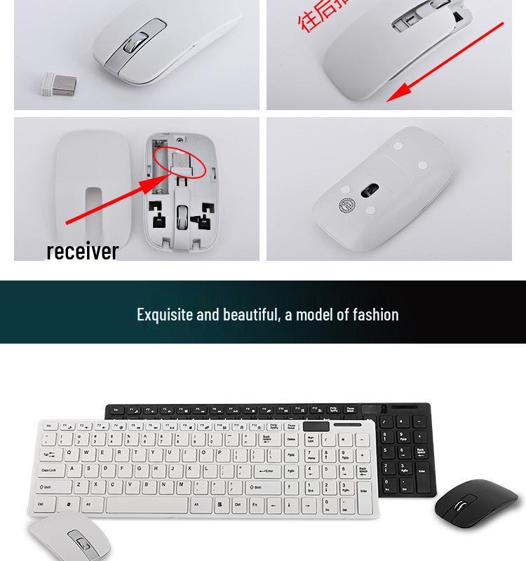 Wireless Silent Keyboard & Mouse Combo for Desktop & Laptop
