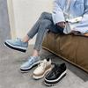 Women's 41-Size British-Style Patent Leather Lace-Up Loafers - Wedge-Heeled Platform, Thick-Soled