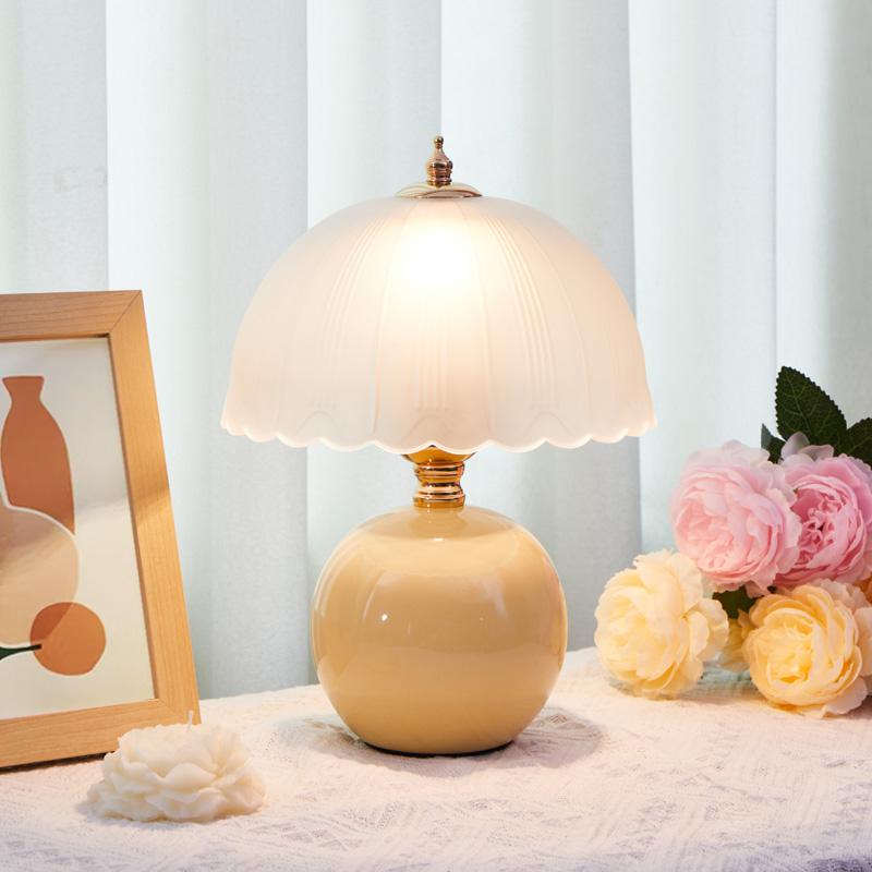 Modern And Simple Ceramic Desk Lamp Bedside Reading Desk Lamp for Bedroom Glass Cover Children s Warm Reading Desk Lamp EU
