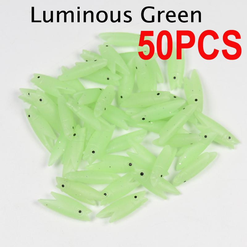 

2 см 0,3 г Рожевий / Білий / Жовтий / Світиться силіконова м яка голова риби DIY Sabiki Rig Матеріал принади М яка приманка для Makerel Біла риба