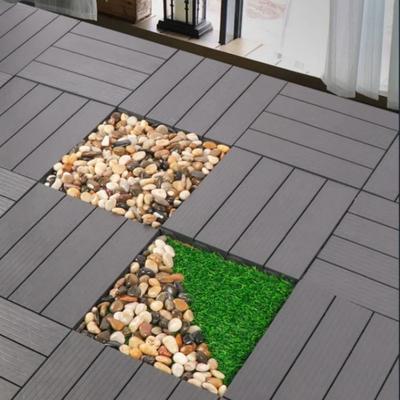 30x30cm Gartenbodenplatten PVC Kunstoffbodenfliesen Wasserdicht Korrosionsbeständig Holzboden für Balkon Hinterhof