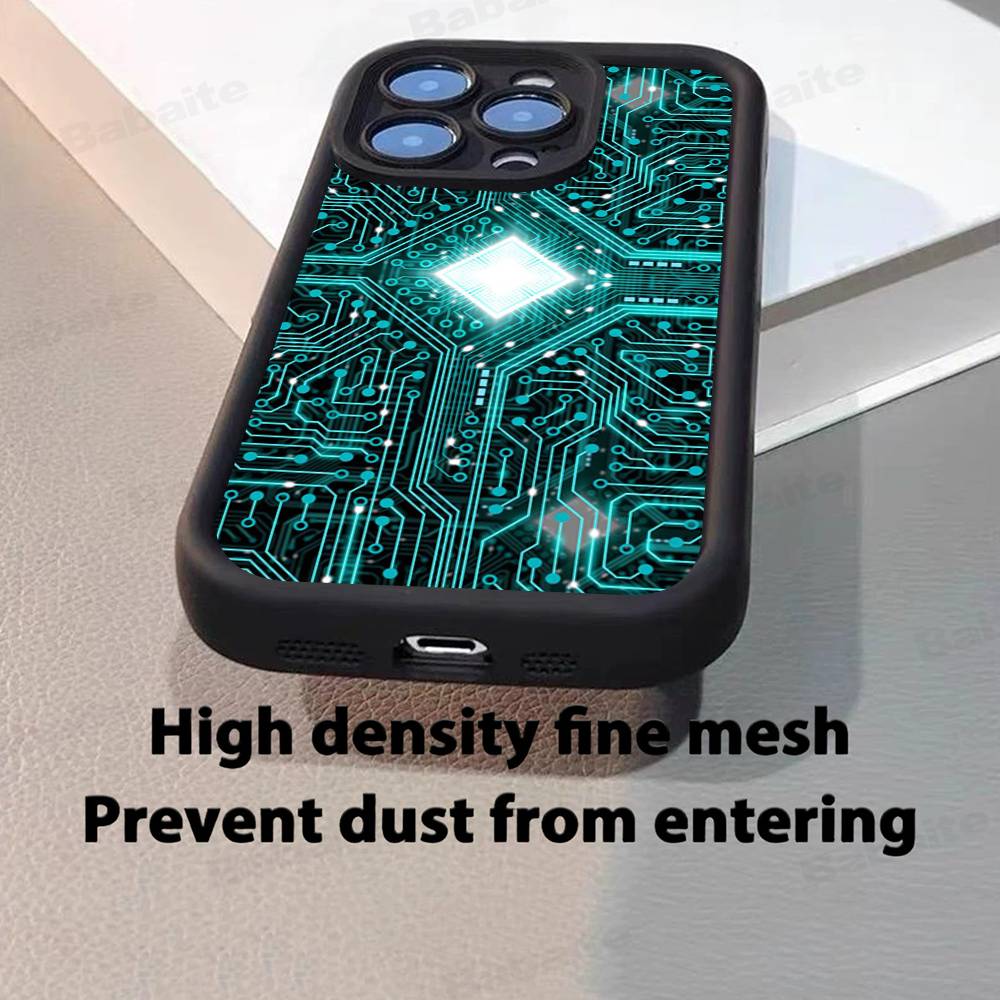 Printed Circuit Board Pattern Phone Case For IPhone 17 16 15 13 11 12 14 Pro Max Plus Silicone Cover Shell