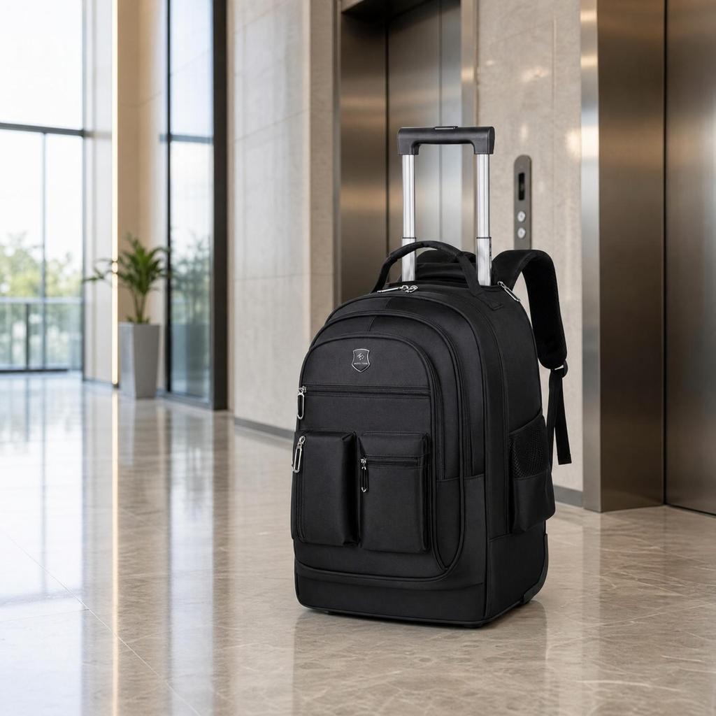 Wheeled Backpack Wear-Resistant School Bag with Wheels Spacious