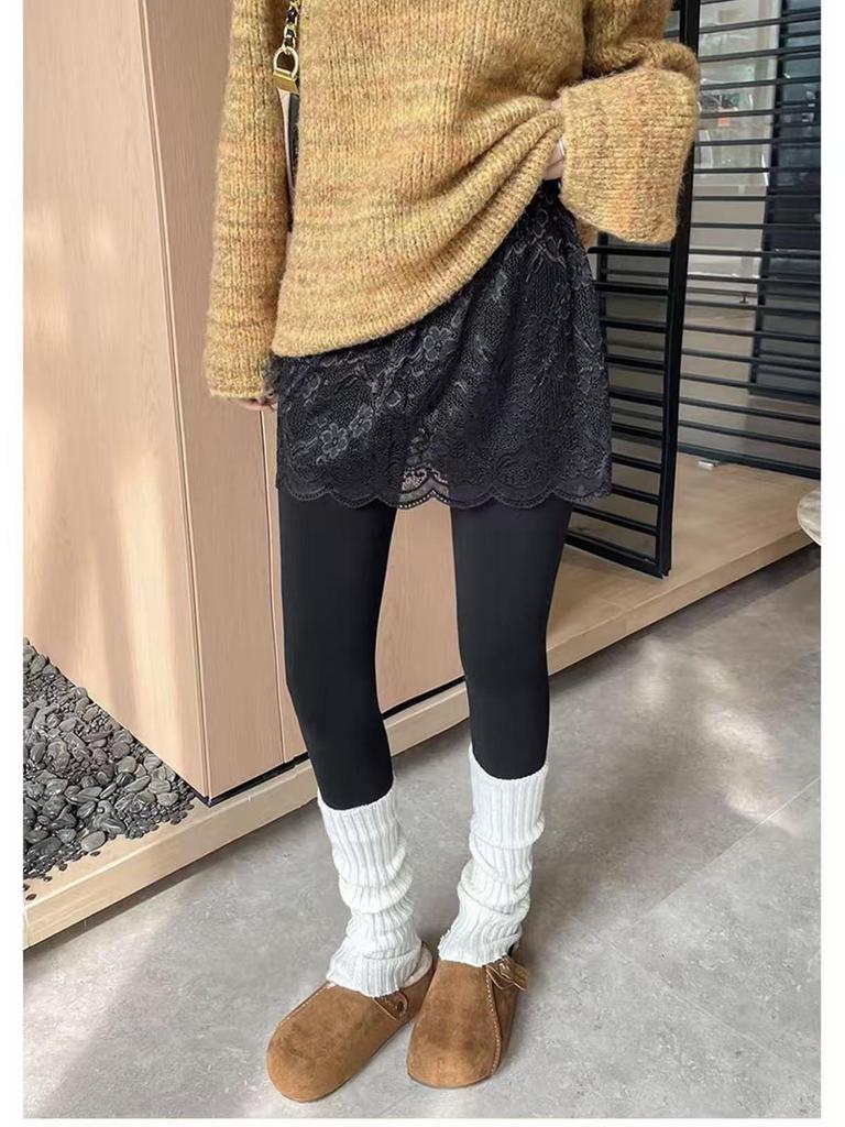 Korean Lace Layered Anti-Exposure Short Skirt - Fashionable Outerwear