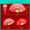 Trendy Red Packet Fan With 10 Card Slots Includes Tassel And Red Packet Envelope