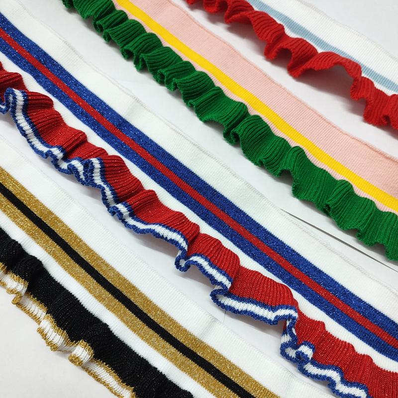 Striped Rib Cuffs Fabric Hoodie Garment Collar Bottom Hem Decor Knit Fungus Webbing Cuffs Clothing Sewing Accessories 40x6cm/pc