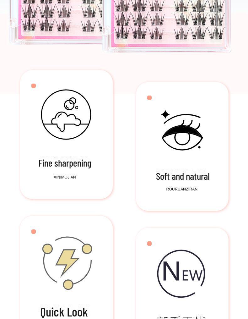 Cartoon Iceberg Mixed Asian Faux Flower Sea False Eyelashes