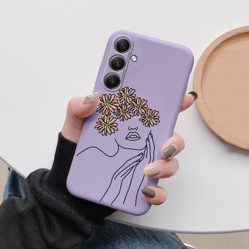 

М який силіконовий чохол Girls Line для Xiaomi Redmi Note 13 Pro 13C Poco C65 Samsung A35 A55 M35 Huawei Honor 200 iPhone Camera Protective Shockproof Cover iPhone 15 Plus