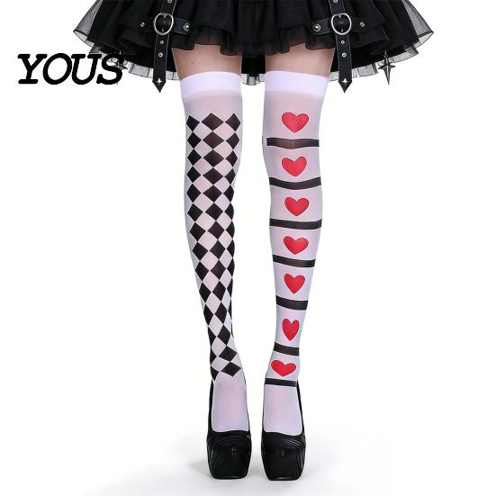 Knee High Socks 1 Pair Halloween Thigh for Women, Cute Gift Anime Fans Cosplay Party Stockings, Over Tea Party, Festivals Accessories