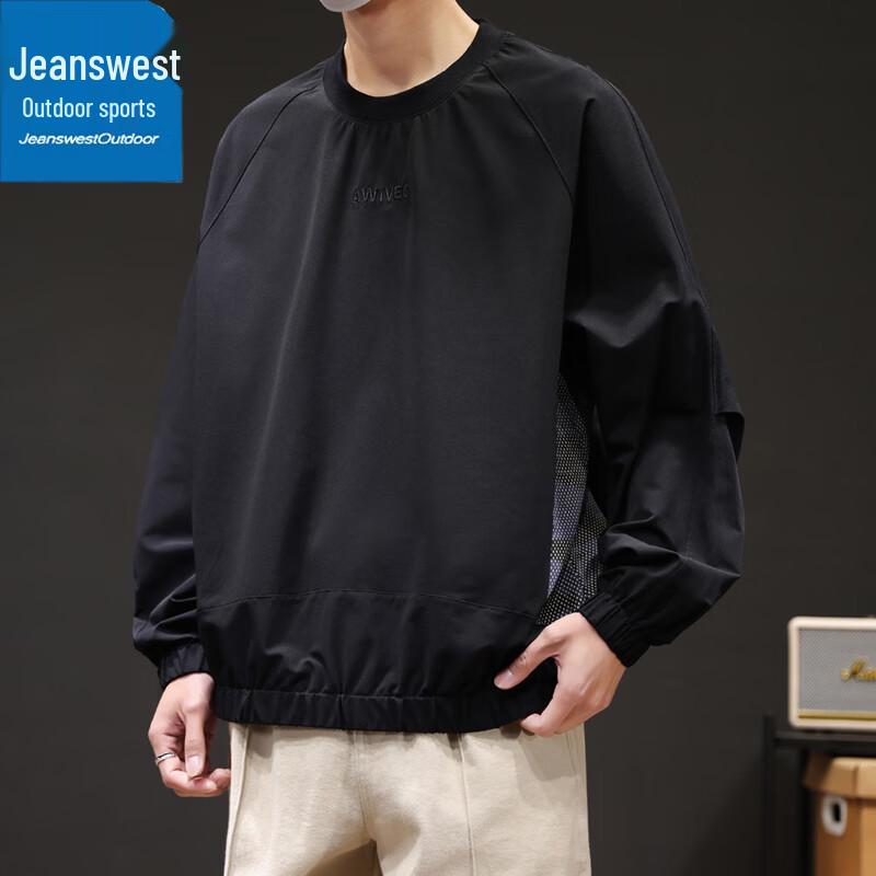 Jeanswest Men's Loose Fit Round Neck Long-Sleeve T-Shirt