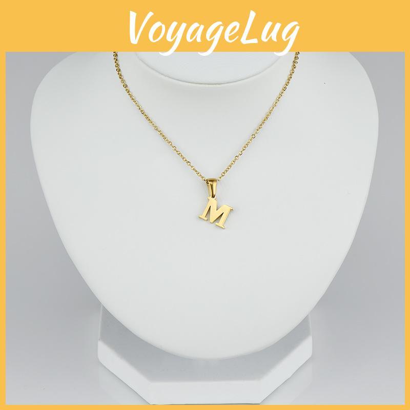 Fashionable 18k Gold Stainless Steel Mini Letter Necklace For Women Trendy Titanium Steel Pendant Necklace