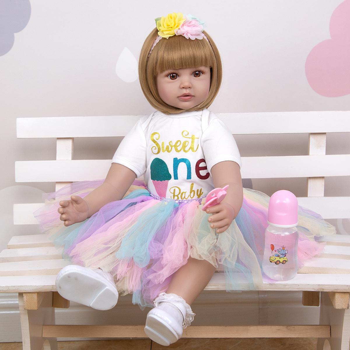 KEIUMI новый дизайн куклы реборн мороженое принцесса тканевое тело 60 см детские игрушки — фото 6