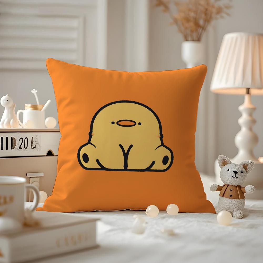Cushion Cover Anti-dustmite Pillowcase Invisible Zipper Silky Short Plush Sofa Cushion Cover Cute Portrait