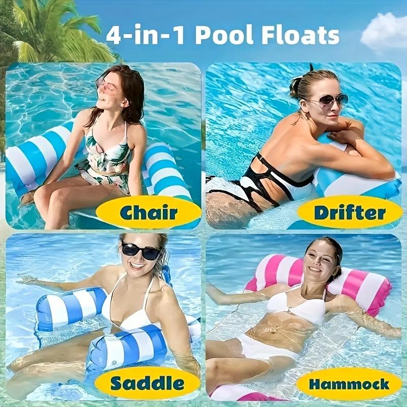 1pc Convenient 4-in-1 Water Swimming Pool Floating Hammock, Foldable Water Inflatable Hammock , Suitable For Pool, Seaside