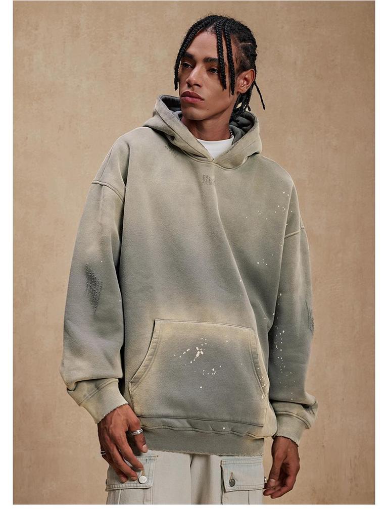 Unisex Trendy High Street Monkey Spray Paint Loose Hoodie – Autumn/Winter Plus Velvet Pullover
