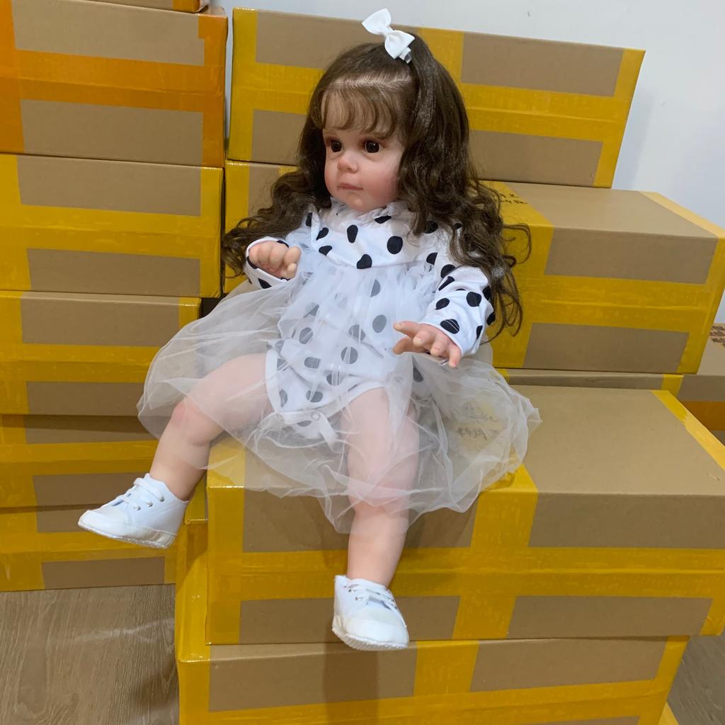 60 CM 3D Farbe Haut mit Vene Weiches Silikon Schöne Reborn Baby Puppe Spielzeug für Mädchen Prinzessin Kleinkind Bebe Artist Collection