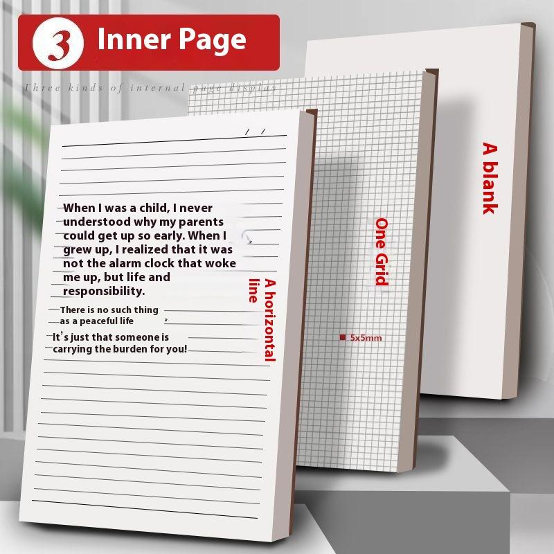 A6 Pocket Notebook 128 Sheets (256 Pages) Lined Blank/Grid Pages Thickened Kraft Paper Cover Compact Notepad