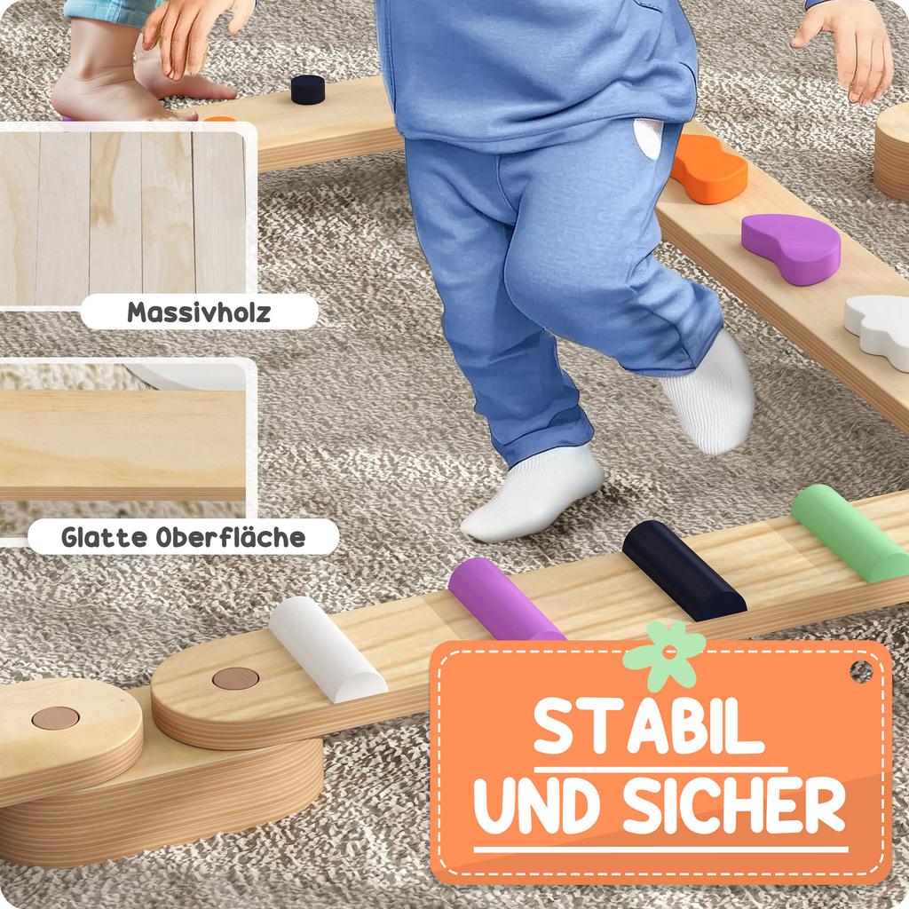 Wooden Balance Beam for Kids, Balance, Coordination, Agility