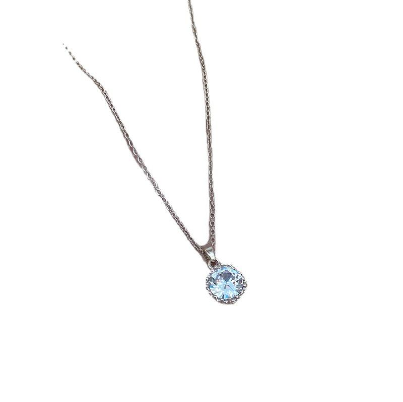 Light Luxury Micro-Inlaid Real Gold, Simple Zircon Necklace, Women'S New Collarbone Chain, Light Luxury Niche Design