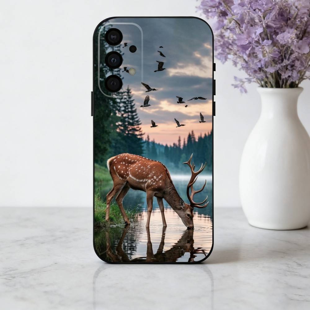 

Изящный Чехол для Телефона с Изображением Оленя Сика для Samsung Galaxy A73,A72,A71,A70,A53,A52,A51,Мягкий Силиконовый Черный Чехол Samsung a13 5g