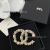Seiko Coco Style High-Quality Double C Pearl Brooch Knitted Women's Fashion Pin