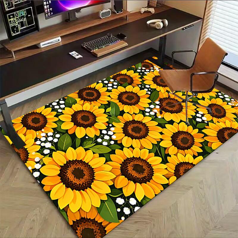 1PC Sunflower Extra Large Non-Slip Floor Carpet, Office, Family, Bedroom, Studio - Large Area RugJ0337