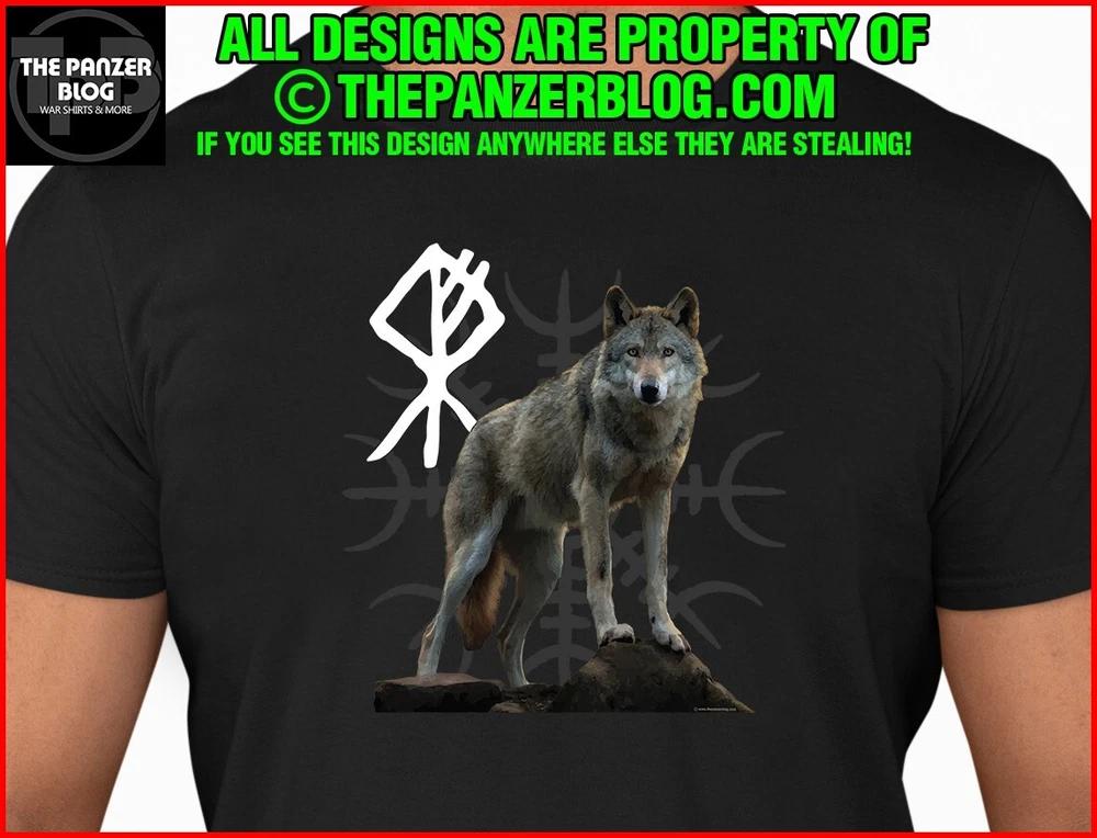 Viking Wolf Rune T-Shirt Pagan Norse Nordic Gift XL